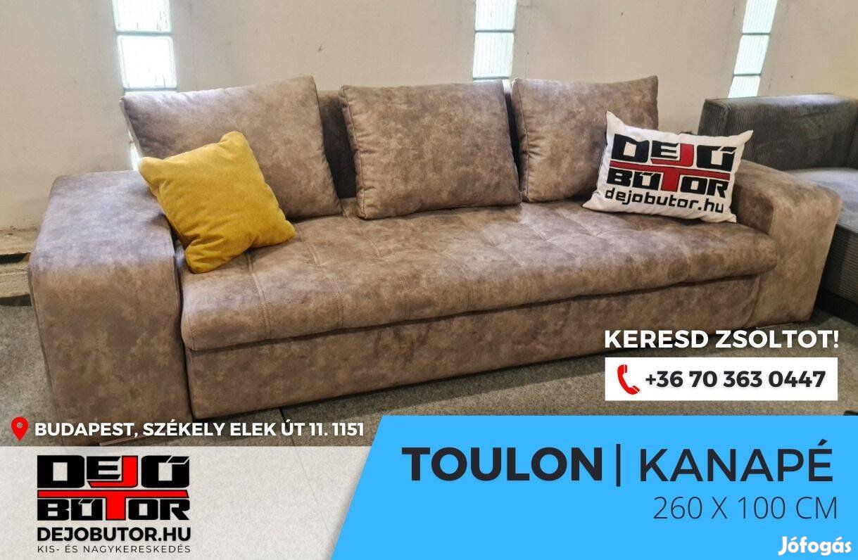 Toulon új kanapé ülőgarnitúra 100x260 cm ágyazható drapp barna