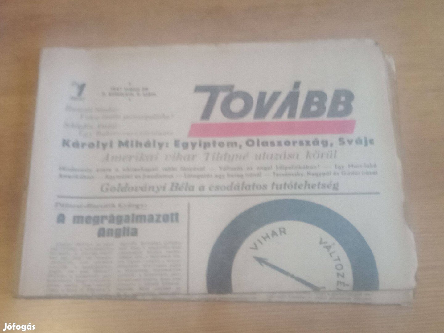 Tovább (újság) 1947. május 30 hagyatékból 3000ft óbuda