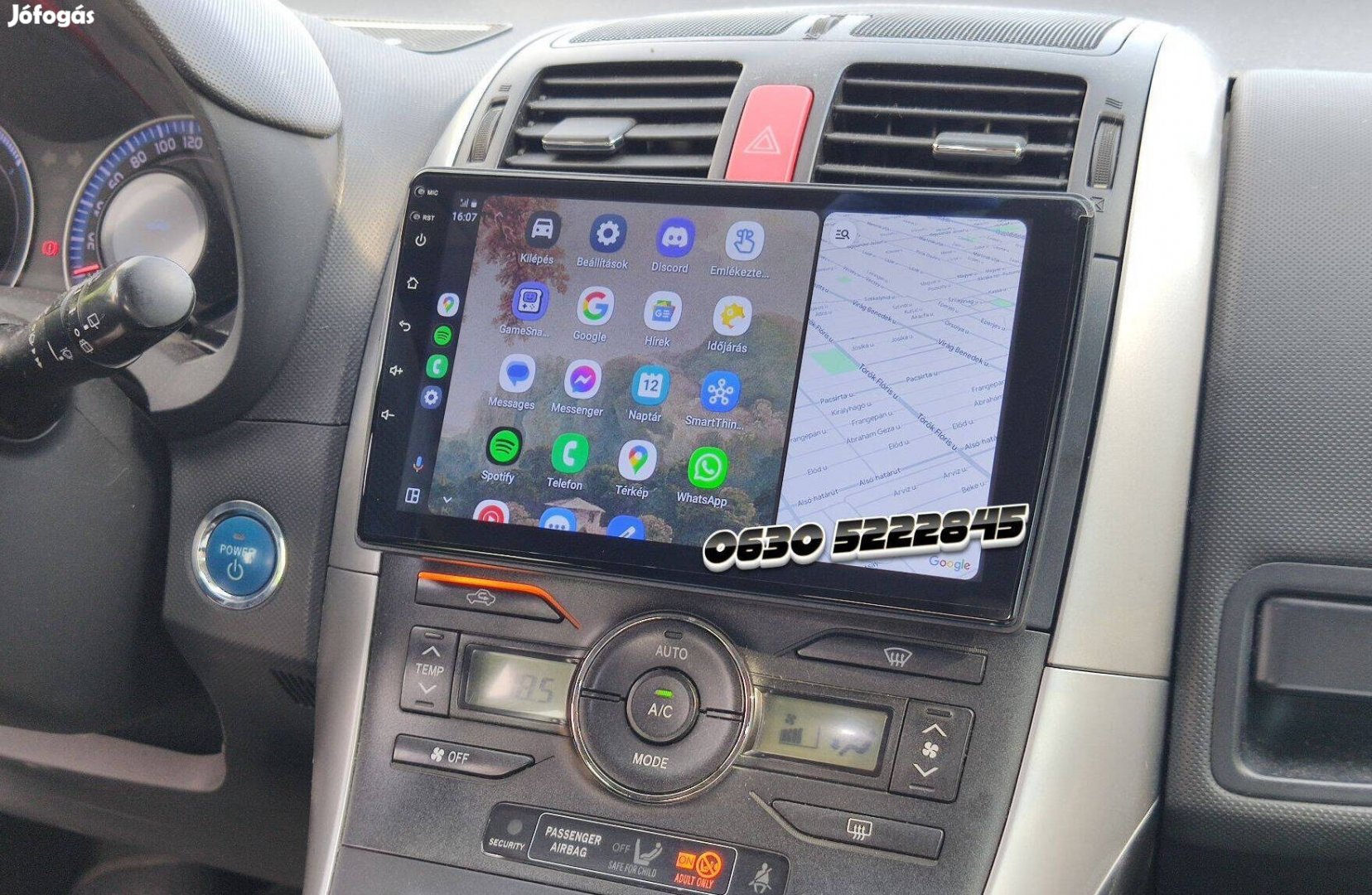 Toyota Auris E150 Rádió Android Kijelző Multimédia Navigáció Carplay