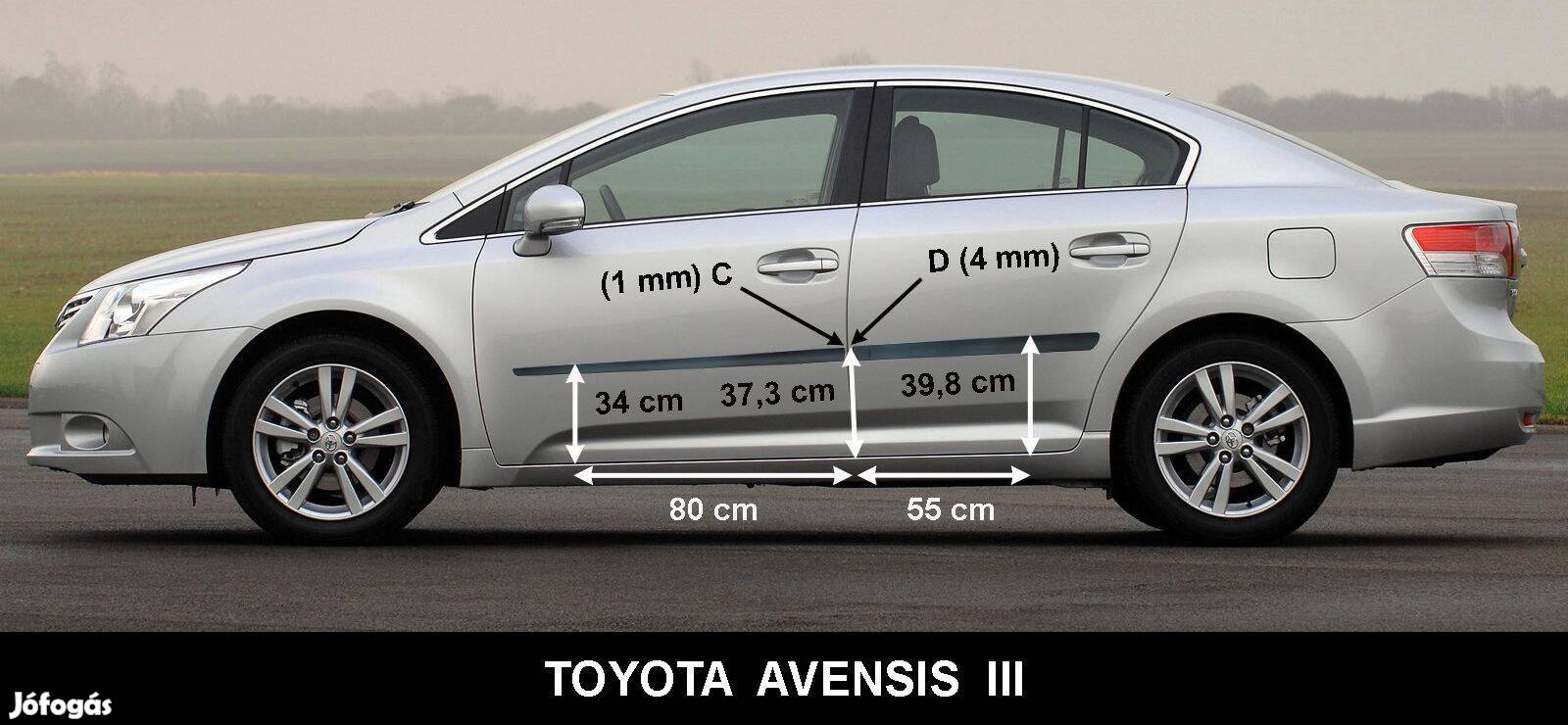 Toyota Avensis 2009-től Ajtóvédő Díszléc Oldalcsík