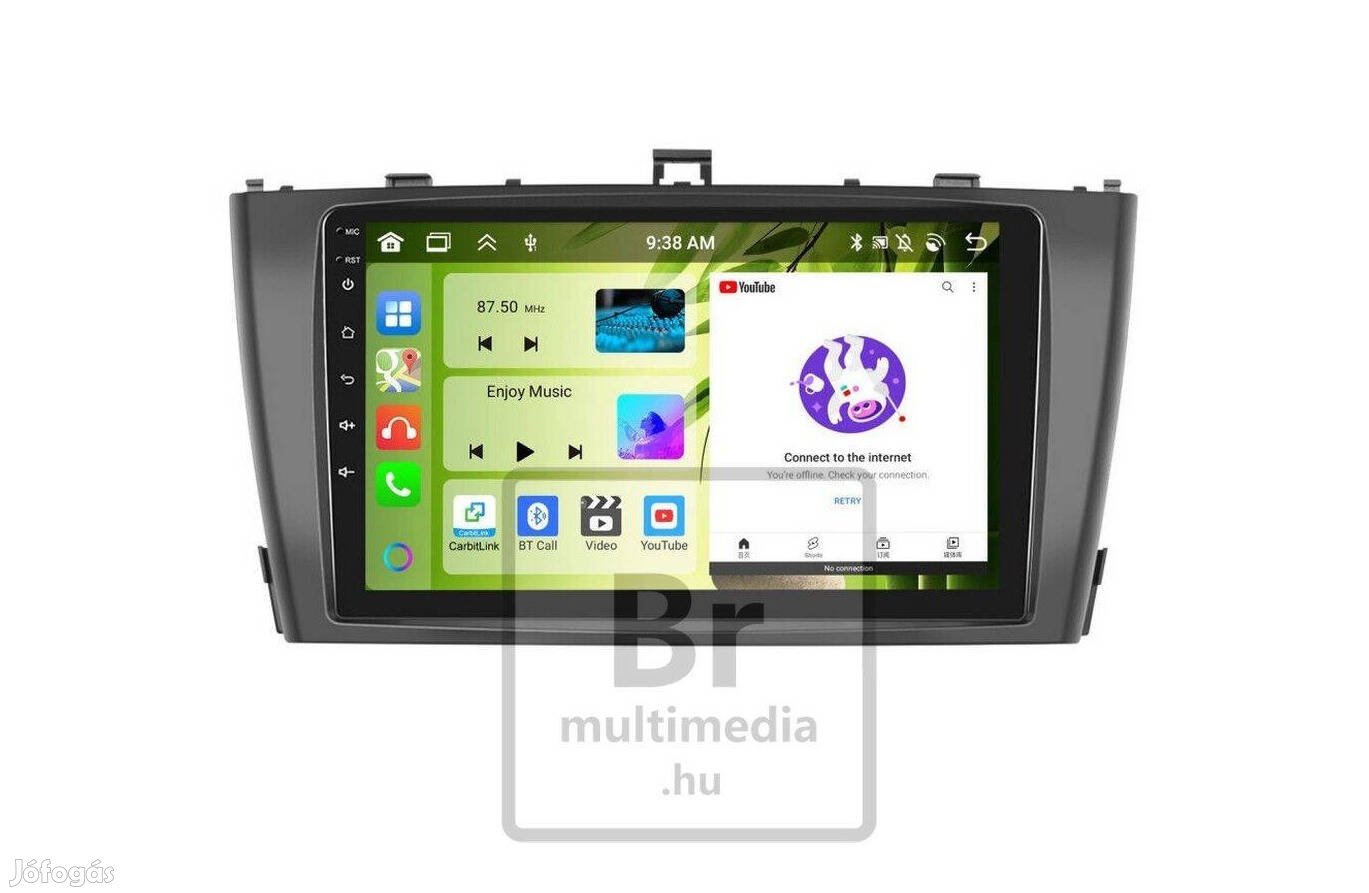 Toyota Avensis T27 Android Kijelző Rádió Multimédia Navigáció Carplay