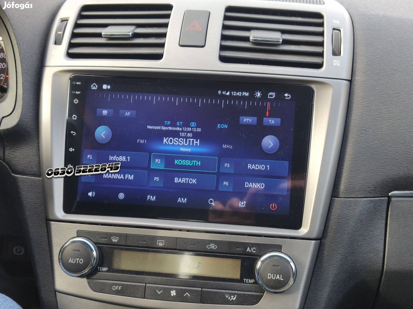 Toyota Avensis T27 Fejegység Android Autó Multimédia Navigáció Rádió