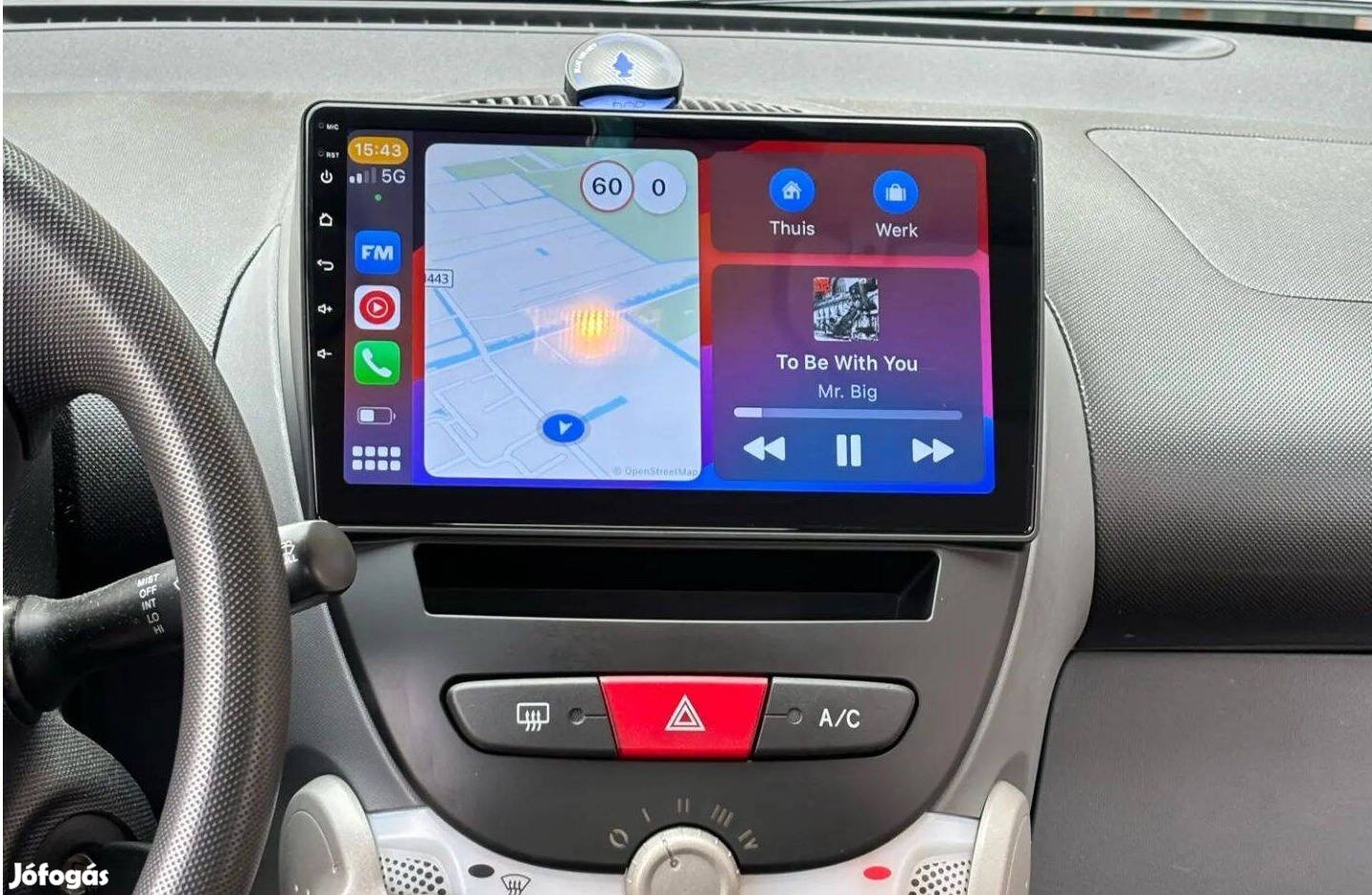 Toyota Aygo Hifi Android Rádió Multimédia Carplay Kijelző Navigáció