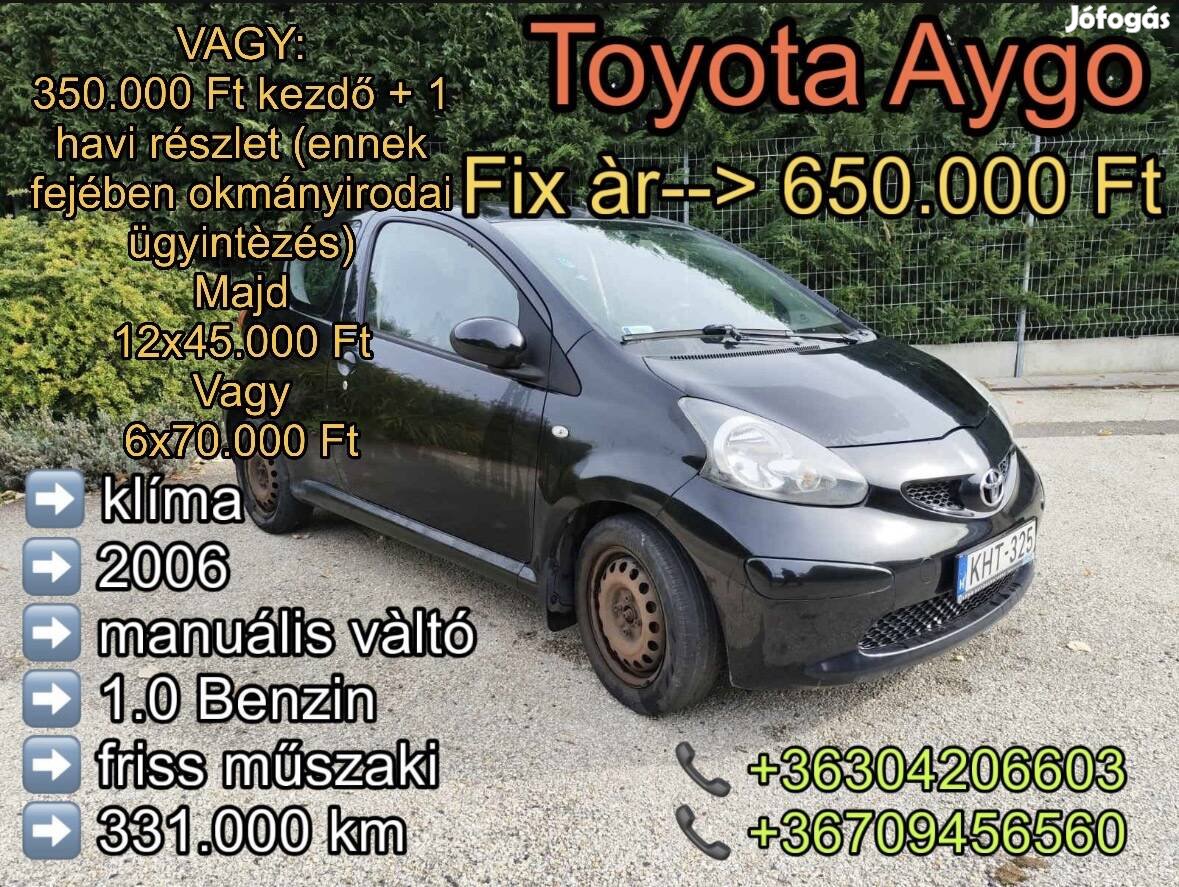 Toyota Aygo reszletfizetési lehetőséggel
