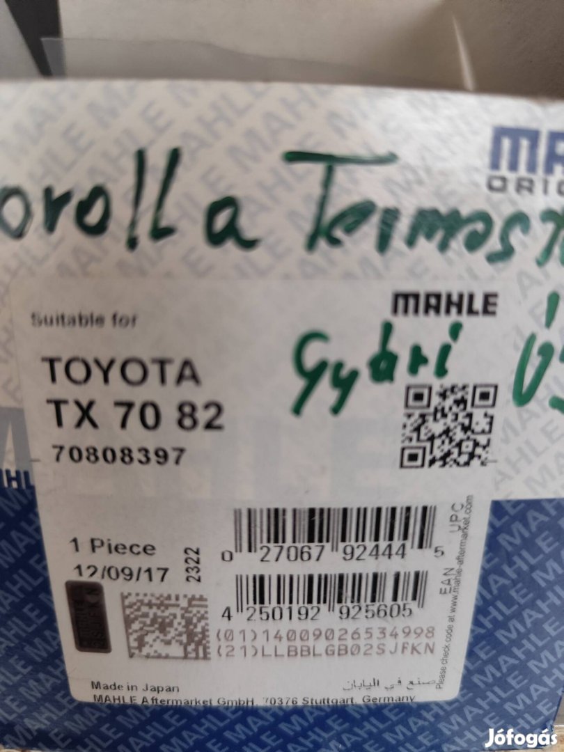 Toyota Corolla 1,4 thermosztát gyari