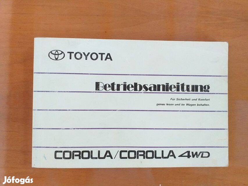 Toyota Corolla E90 Corolla 4WD gyári kezelési útmutó német nyelvű