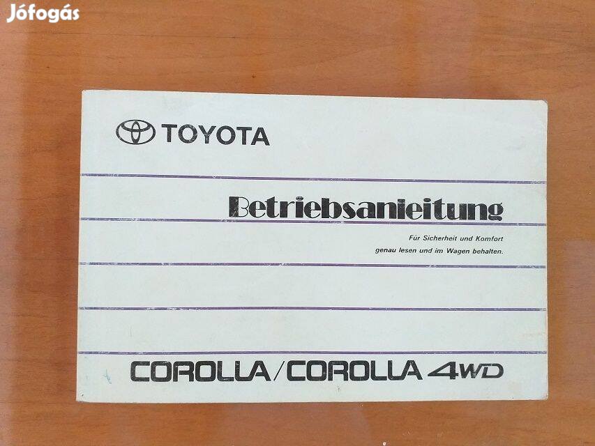 Toyota Corolla E90 Corolla 4WD gyári kezelési útmutó német nyelvű