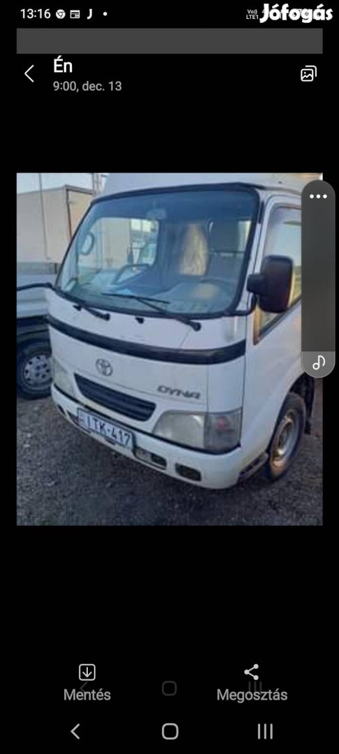 Toyota Dyna 100,150 alkatrészeim eladók.