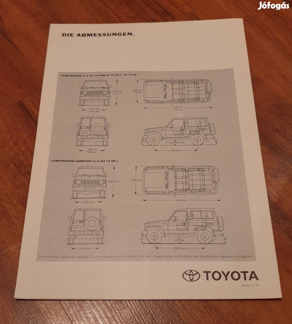Toyota Landcruiser 4X4 Technikai Adatok Prospektus 1