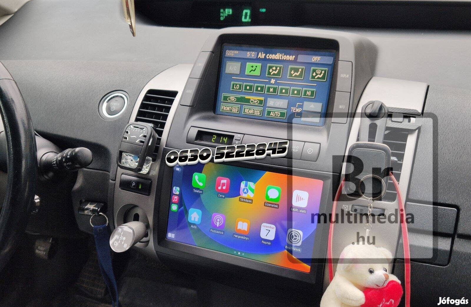 Toyota Prius Android Multimédia Navigáció Kijelző Carplay Rádió Hifi