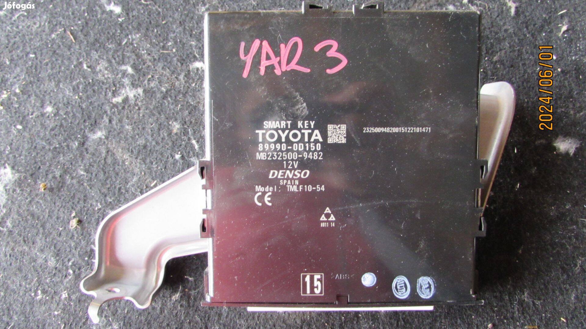 Toyota Yaris 2017 1.5B hybrid kulcsnélküli vezérlőegyszég 899900d150