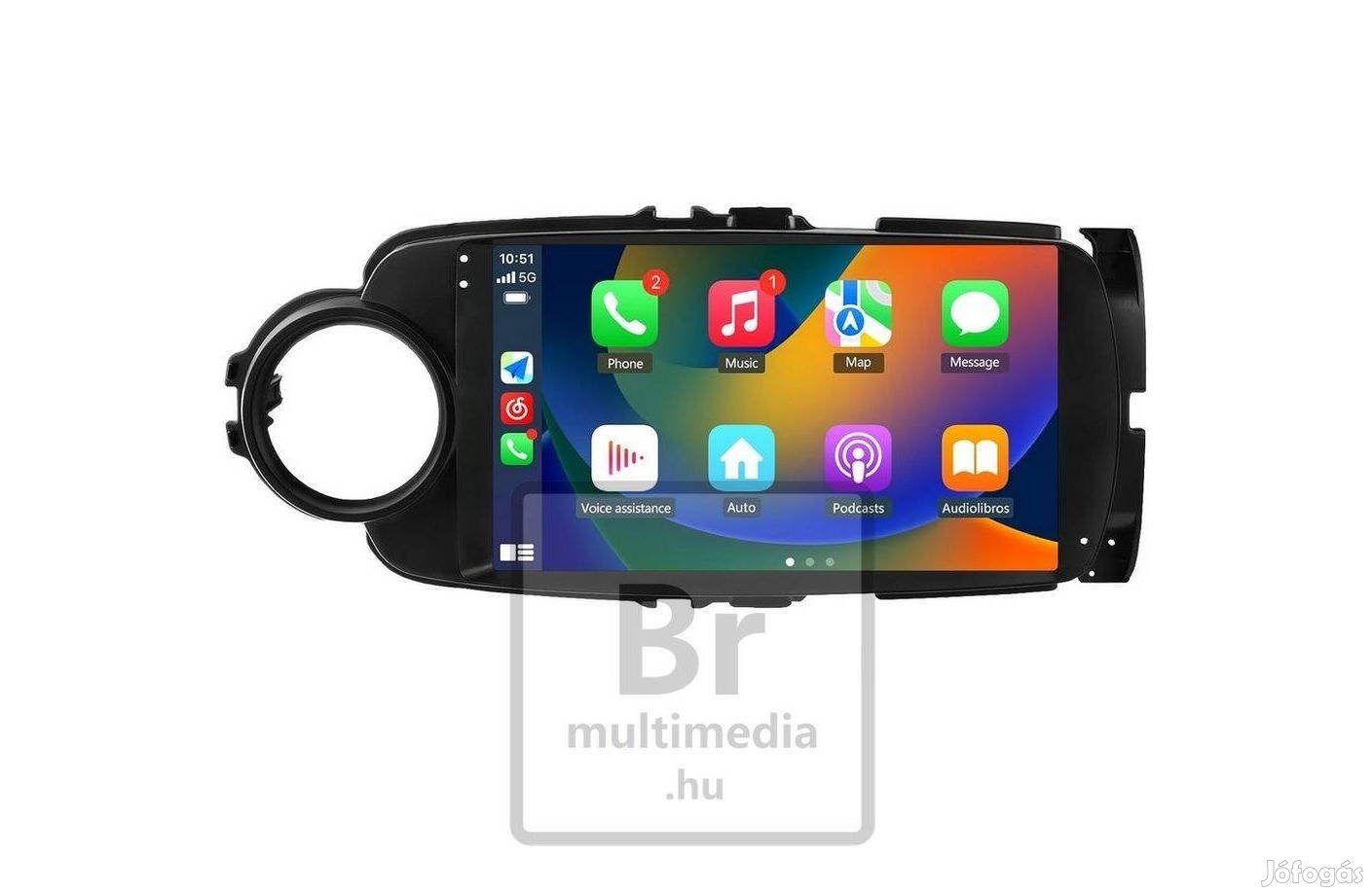 Toyota Yaris Android Kijelző Rádió Multimédia Navigáció Carplay Hifi