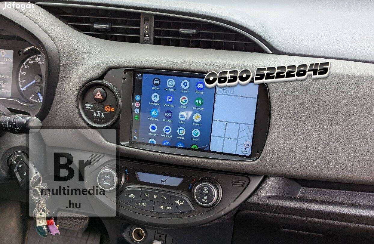 Toyota Yaris Android Rádió Multimédia Navigáció Carplay Kijelző Hifi