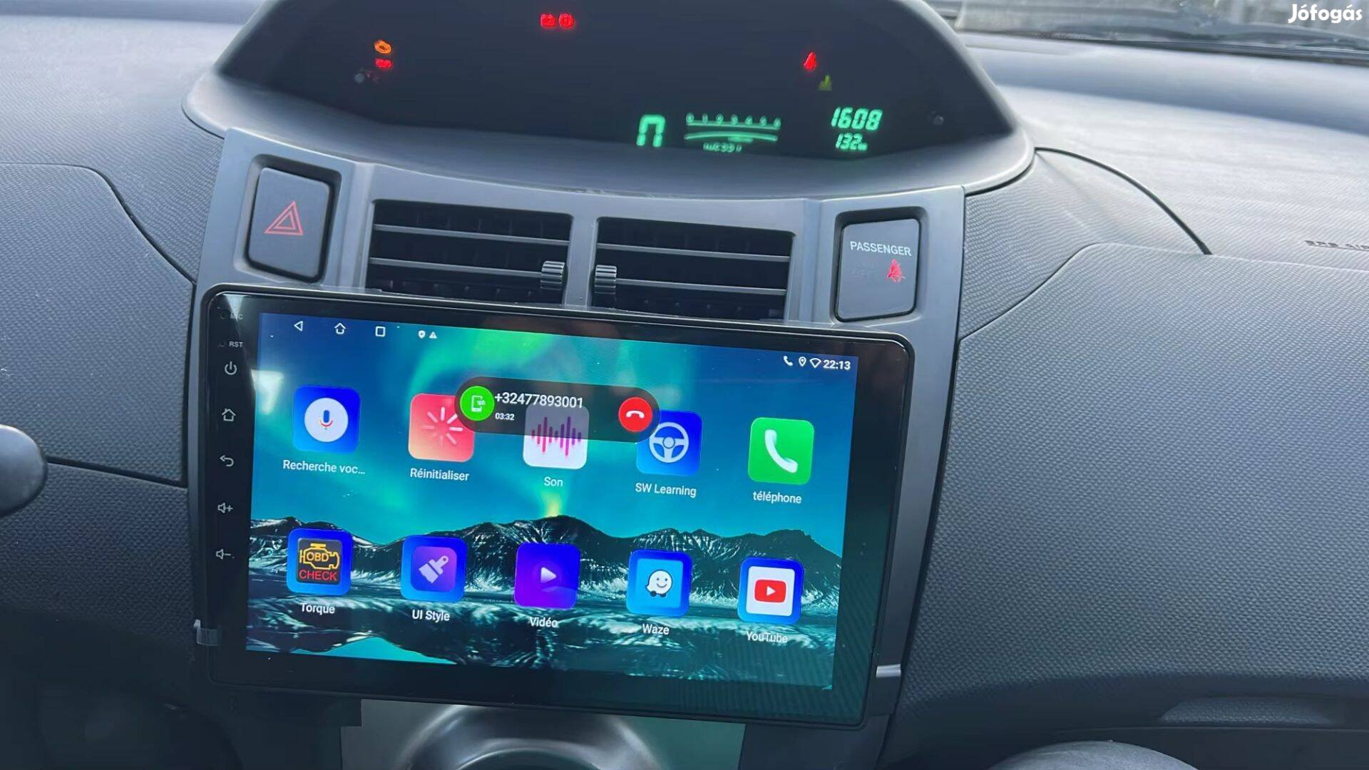 Toyota Yaris Android Rádió Multimédia Navigáció Carplay Kijelző Hifi