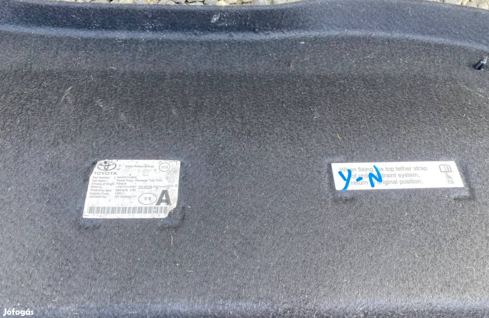 Toyota Yaris IV 2022 kalaptartó