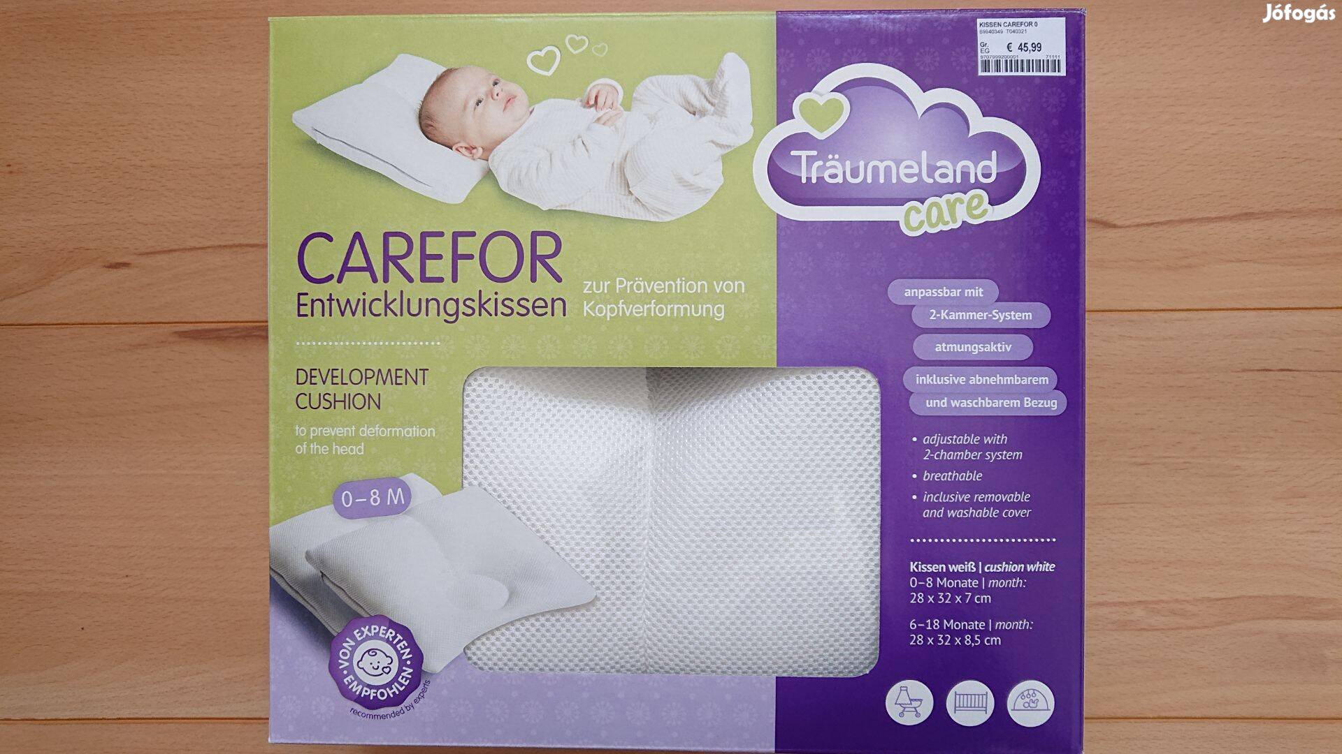 Träumeland care kispárna 0-8 hós babának, fejdeformálódás megelőzésére