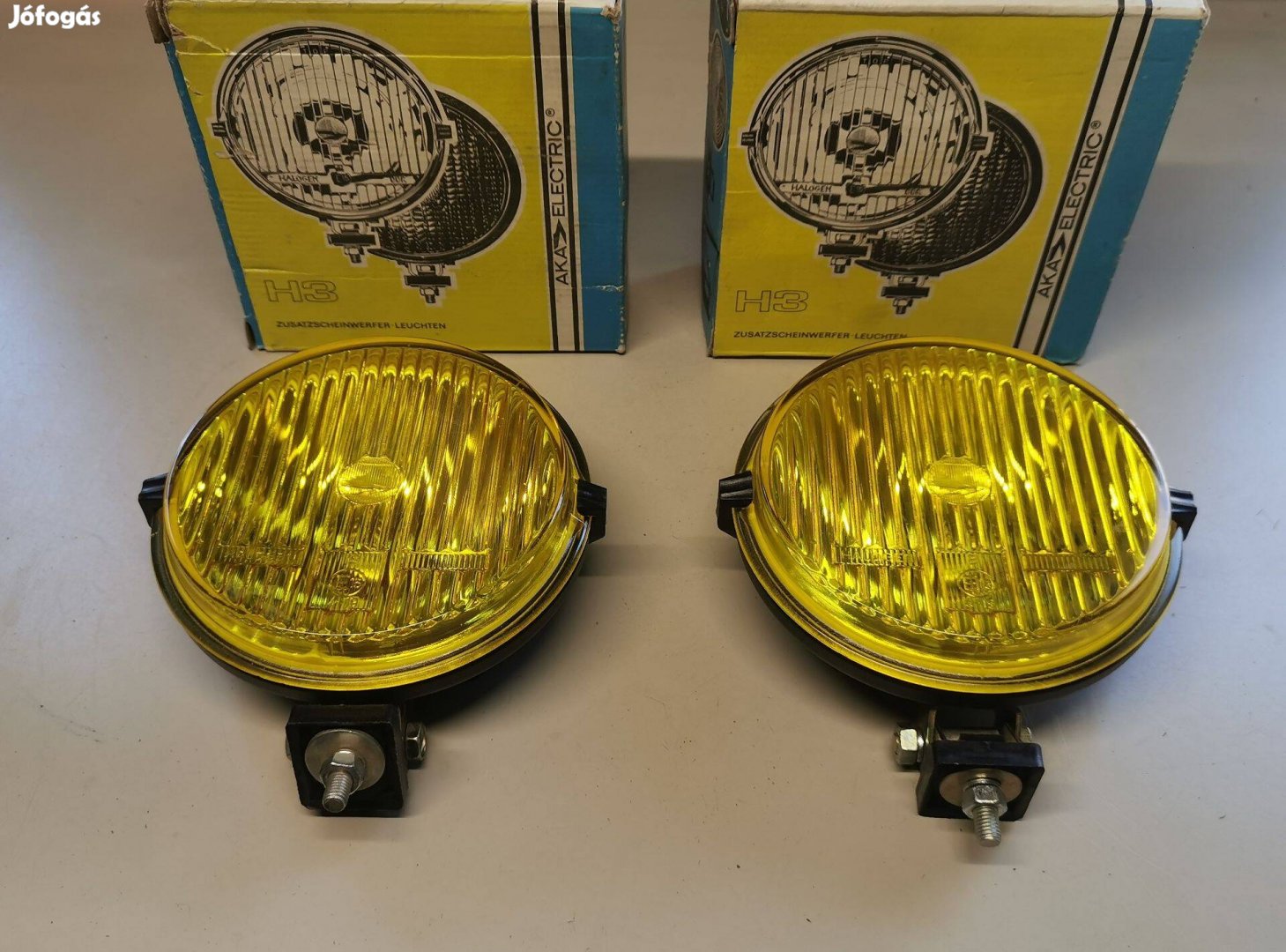 Trabant Barkas gyári új sárga ködlámpa pár dobozában
