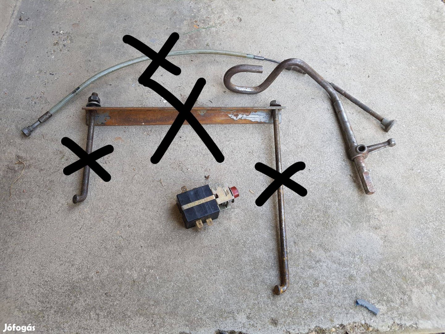 Trabant sebességváltó rúd és vészvillogó kapcsoló ill visszajelző gomb