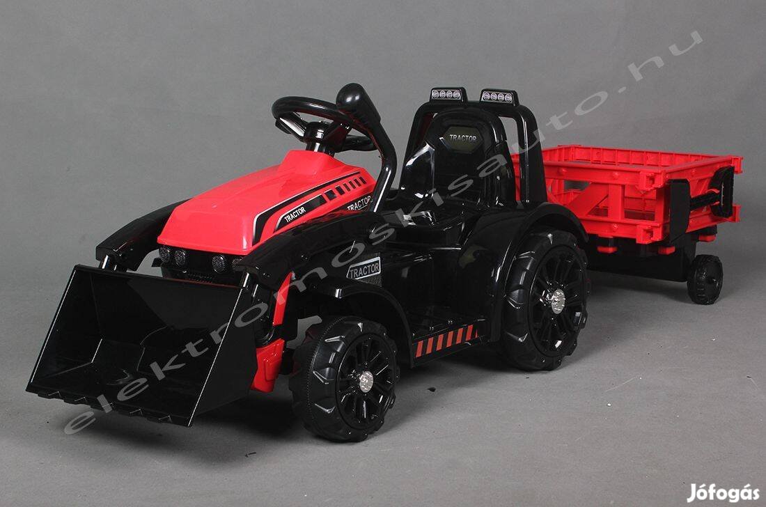 Traktor 6V + utánfutó piros 1 személyes elektromos kisautó