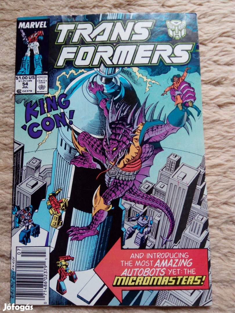 Transformers Marvel képregény (1984-es sorozat): 54. száma eladó!