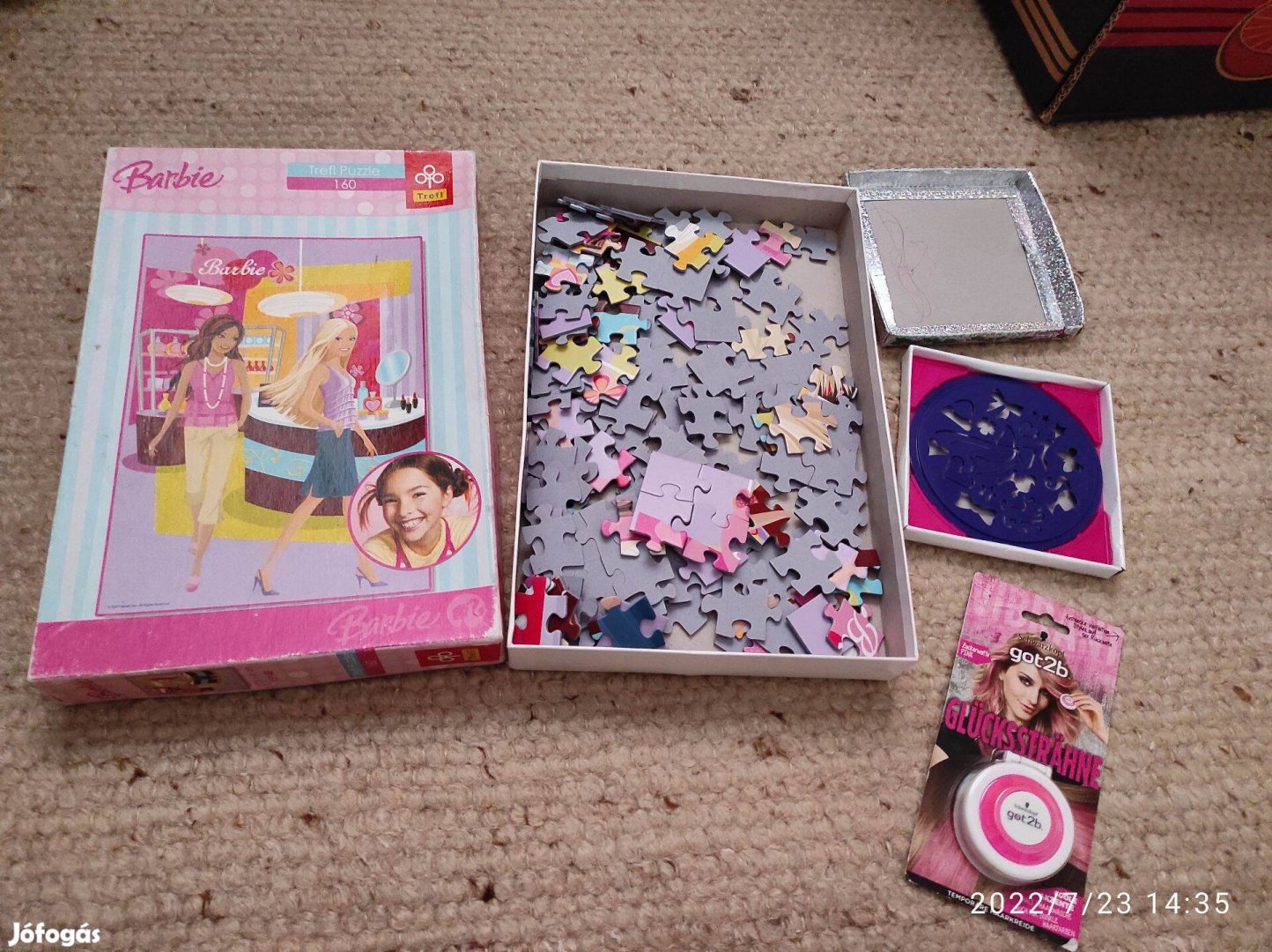 Trefl Barbie puzzle 160 db-os, Barbie mandala rajzoló, hajszínező