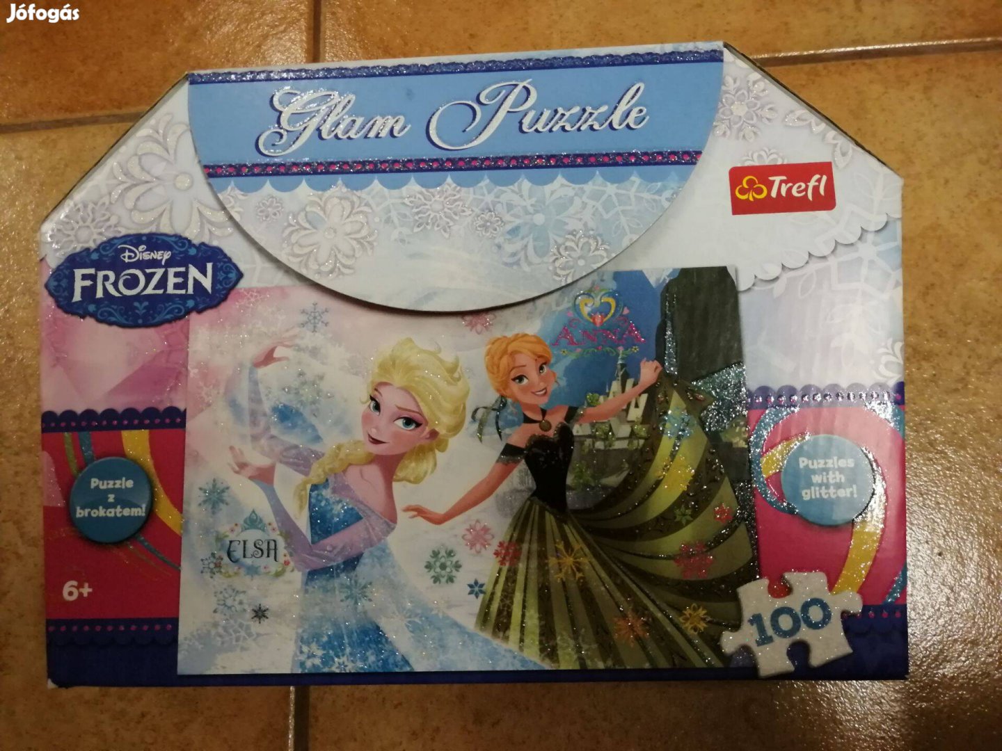 Trefl Glam Puzzle - Disney Jégvarázs: Anna és Elsa 100 db-os csillámos