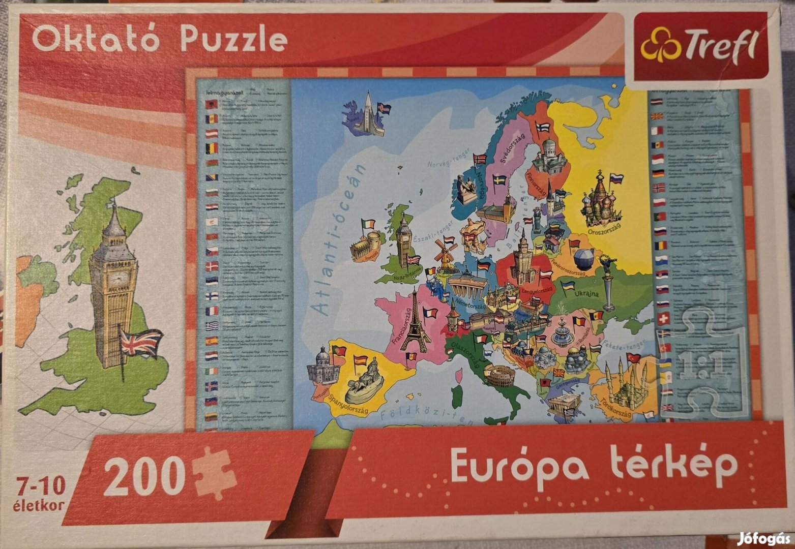 Trefl Oktató puzzle Európa térkép 200 db