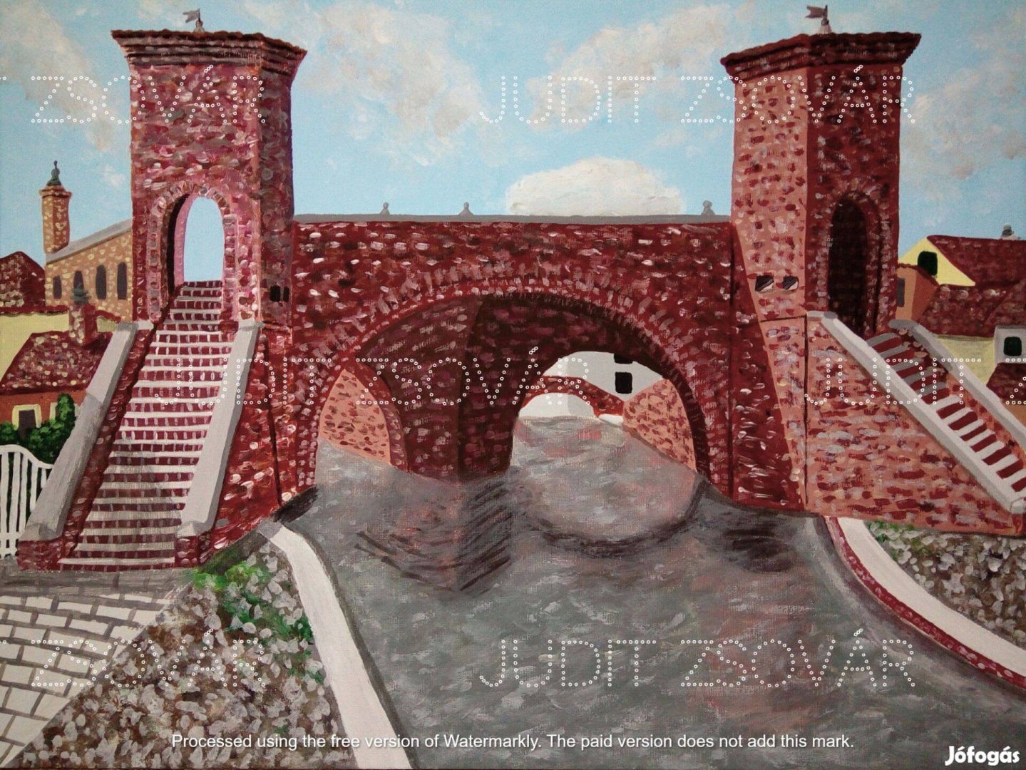 Trepponti-híd - 30 x 40 cm, akril vásznon