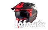 Trials bukósisak MT Helmets Streetfighter SV S Totem szürke/piros L