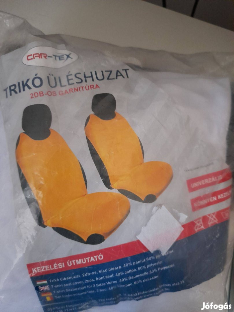 Trikó üléshuzat. 2 db fehér