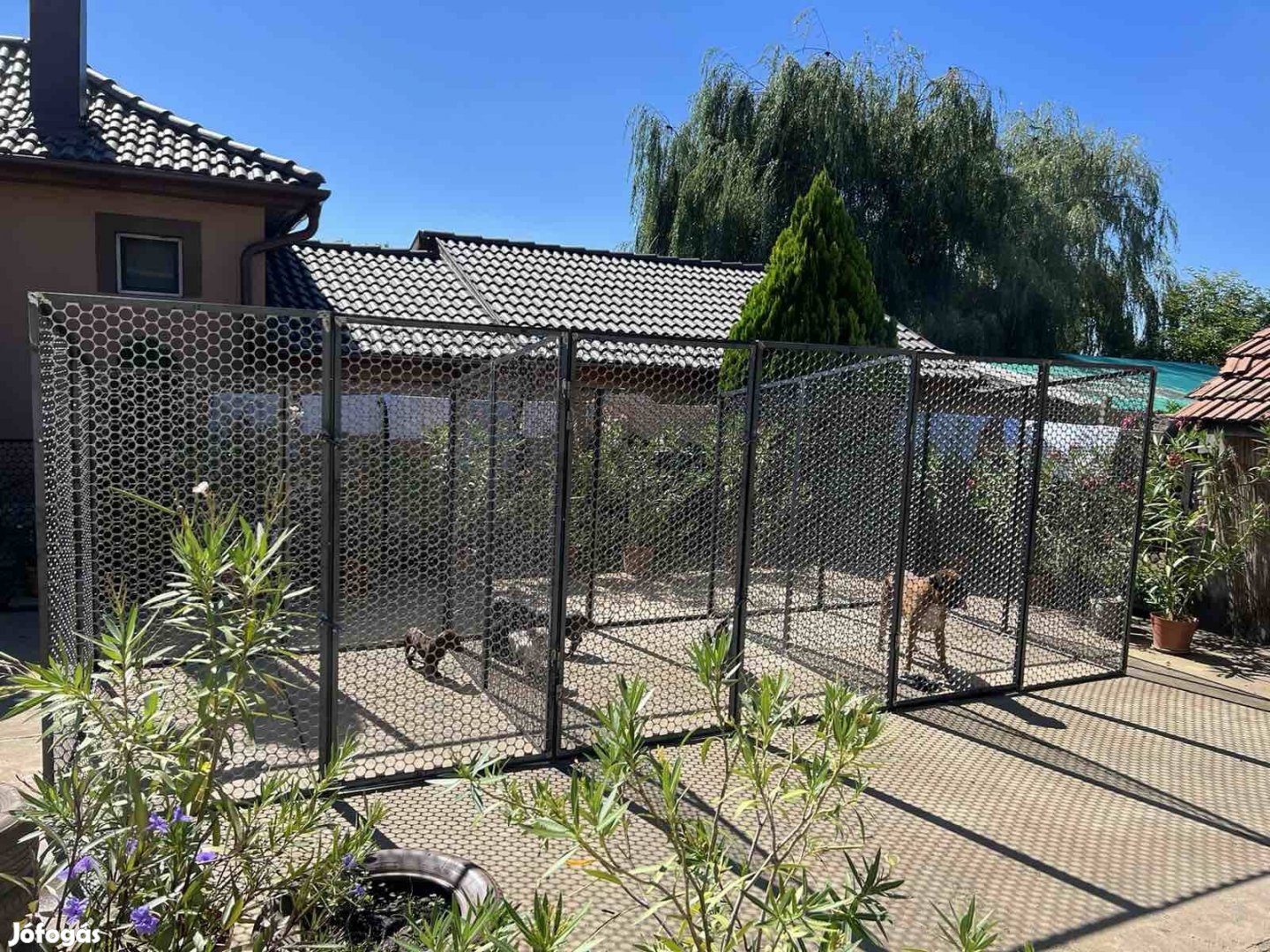 Tripla boxból álló kutya kennel lemezből (6*2m)