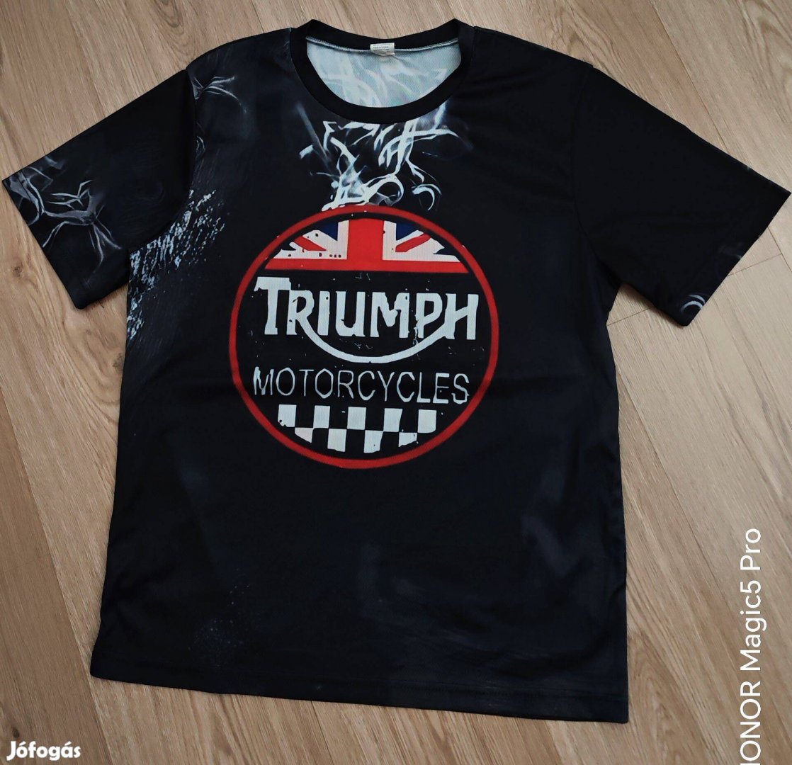 Triumph férfi motoros póló S