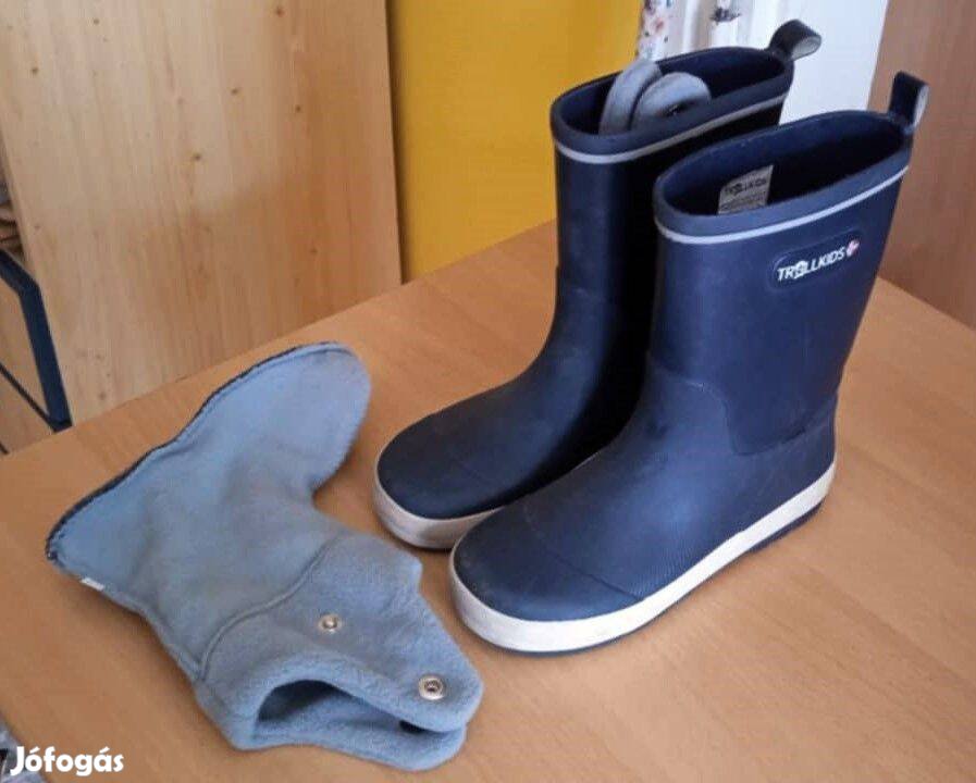 Trollkids Lysefjord Unisex navy gumicsizma, kivehető belső