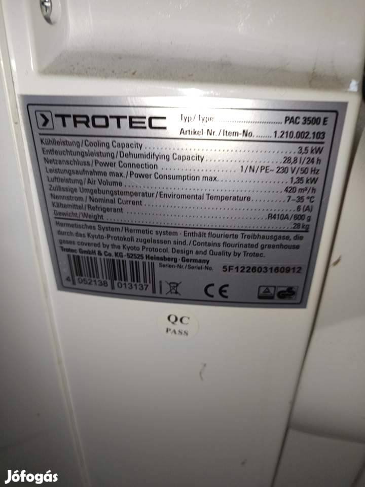 Trotec 3.5 KW mobilklíma, páramentesítő