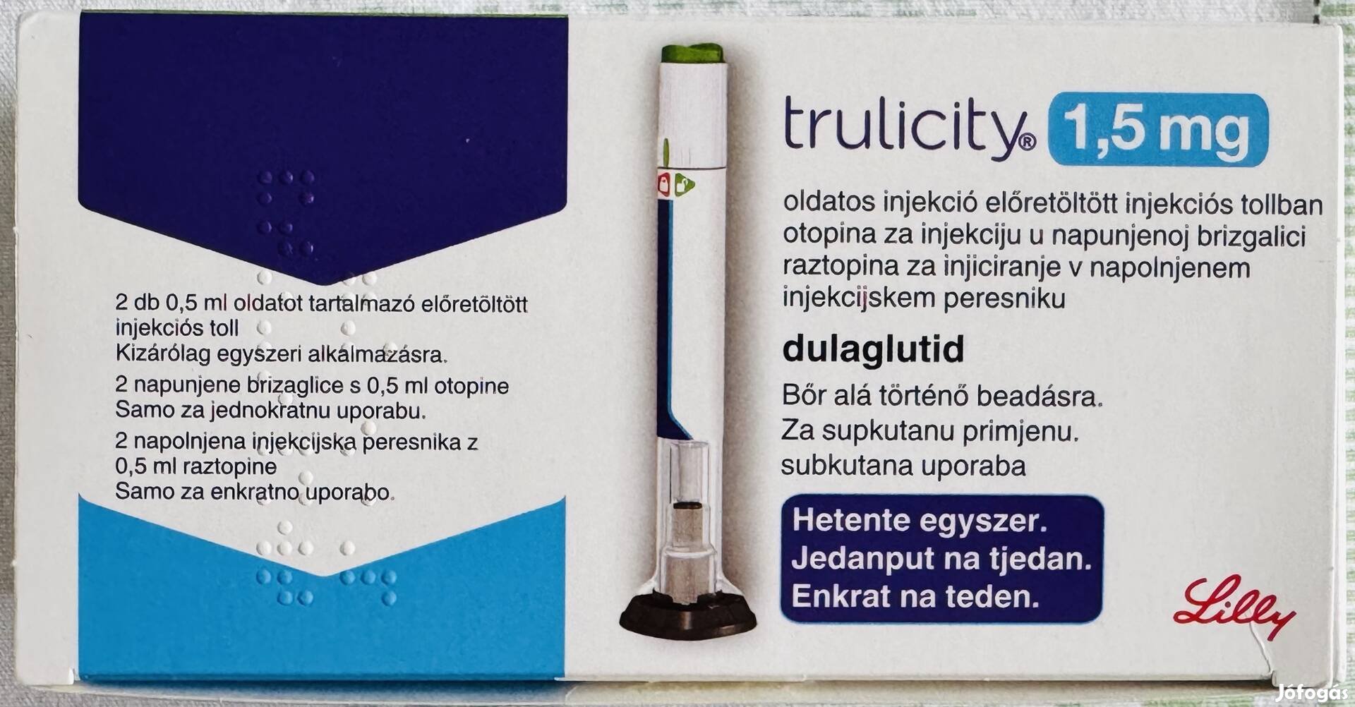Trulicity 1,5 mg előretöltött injekció eladó.