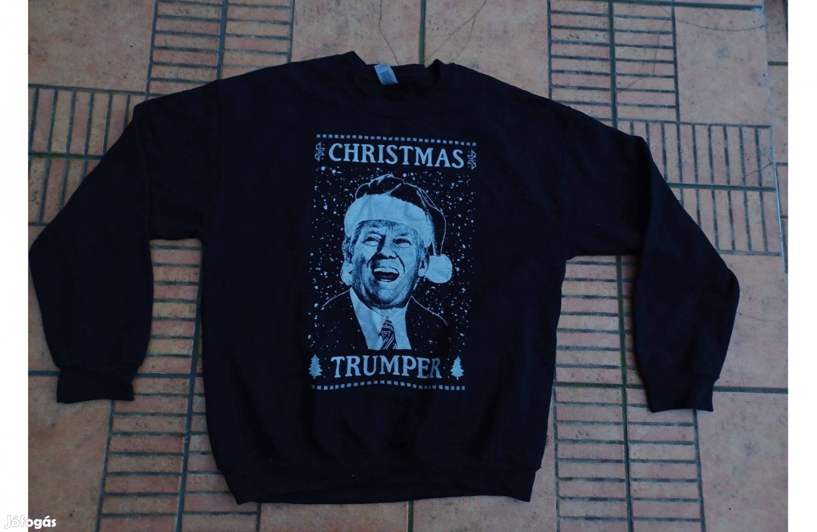 Trump képes karácsonyi pulóver L XL