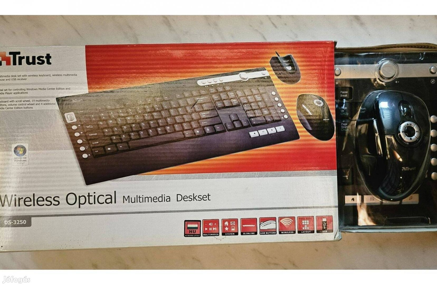 Trust Wireless Optical Multimedia Deskset (DS-3250) - Új