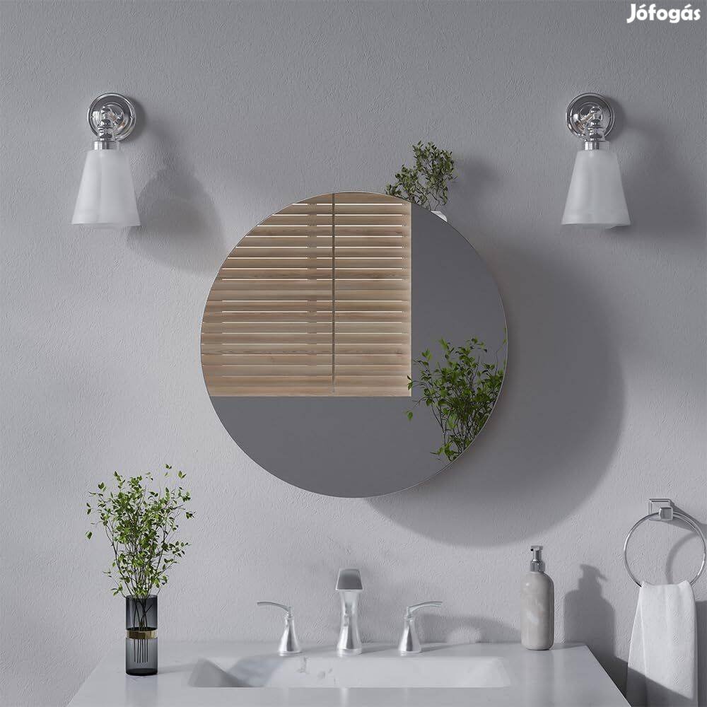 Tükrös fürdőszobai szekrény 50 50 17 cm,Vicco, antracit ,Új