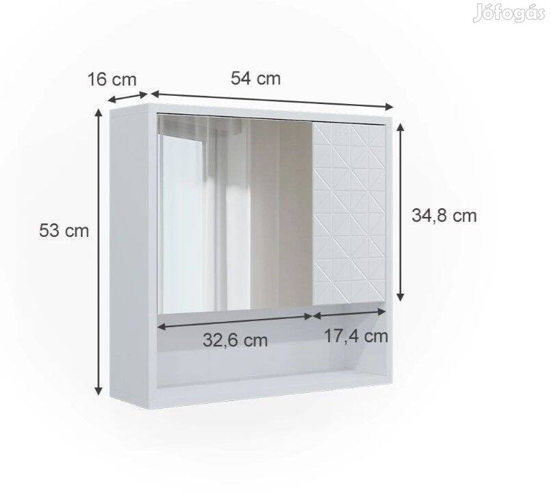 Tükrös szekrény, 54x53 cm, fehér Vicco Agasta