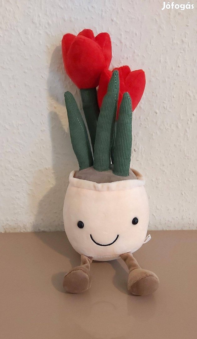 Tulipán plüss virág Alkalmakra 32 cm Új számlával készleten piros