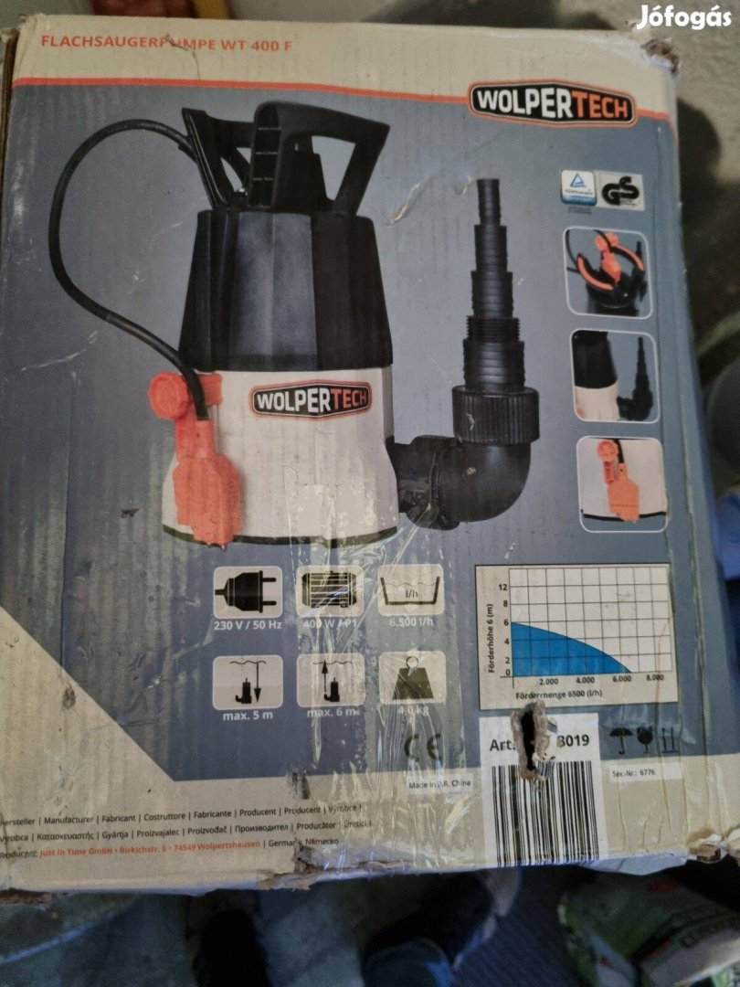 Túlmelegedés gátlóval, Wolpertech lapos szivattyú, búvárszivattyú