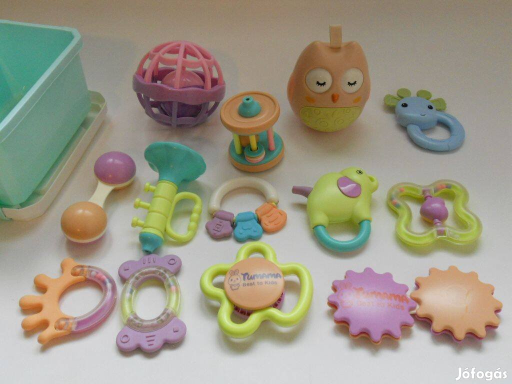 Tumama Baby Rattle Teether Set - csörgő rágóka szet babajáték