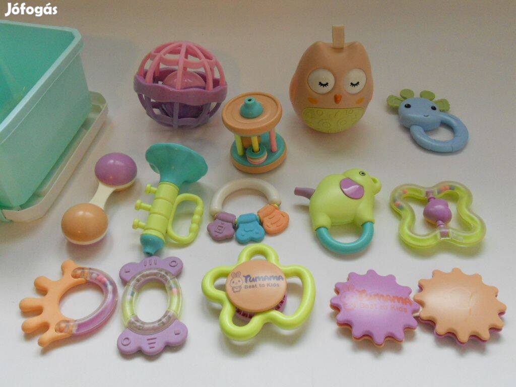 Tumama Baby Rattle Teether Set - csörgő rágóka szet bébijáték babajáté