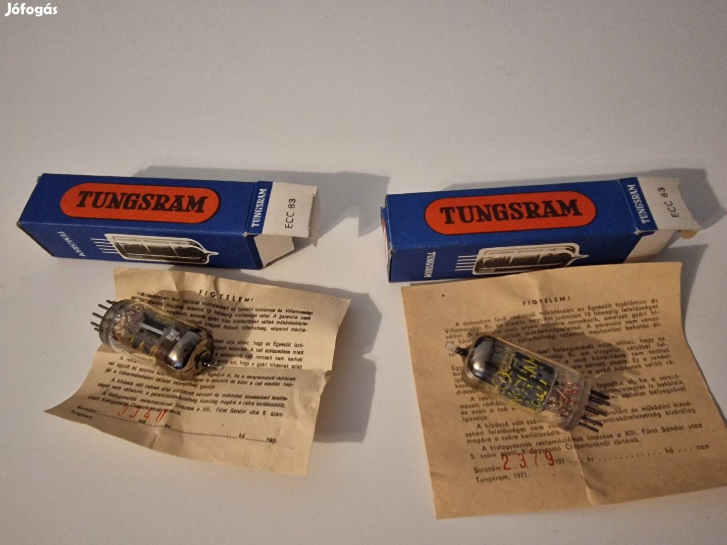 Tungsram ECC83 / 12AX7 / E83CC NOS elektoncső, elektroncsövek 