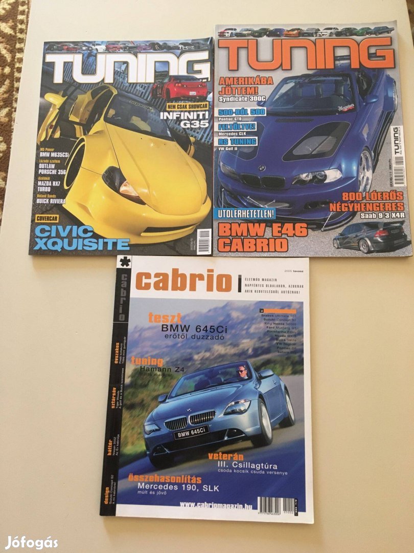 Tuning Magazin, Cabrio magazin (régi autós újságok)