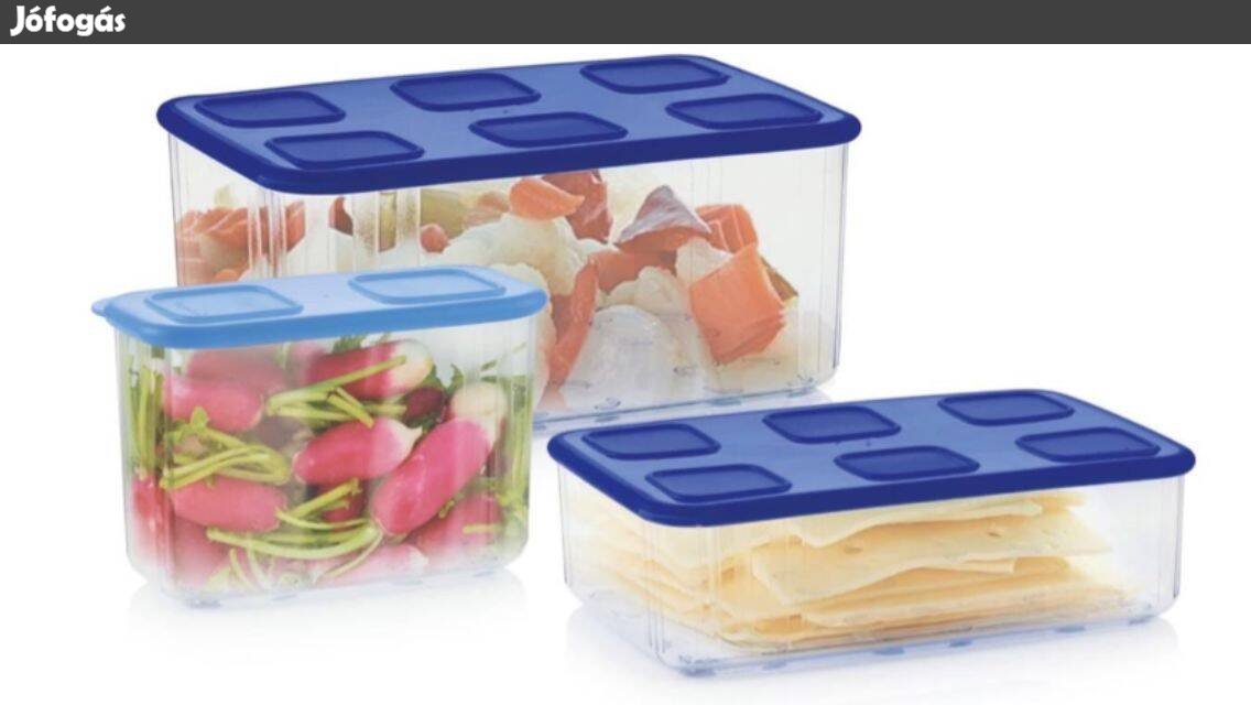 Tupperware Átlátszótárs tároló szett 3db Új, akciós