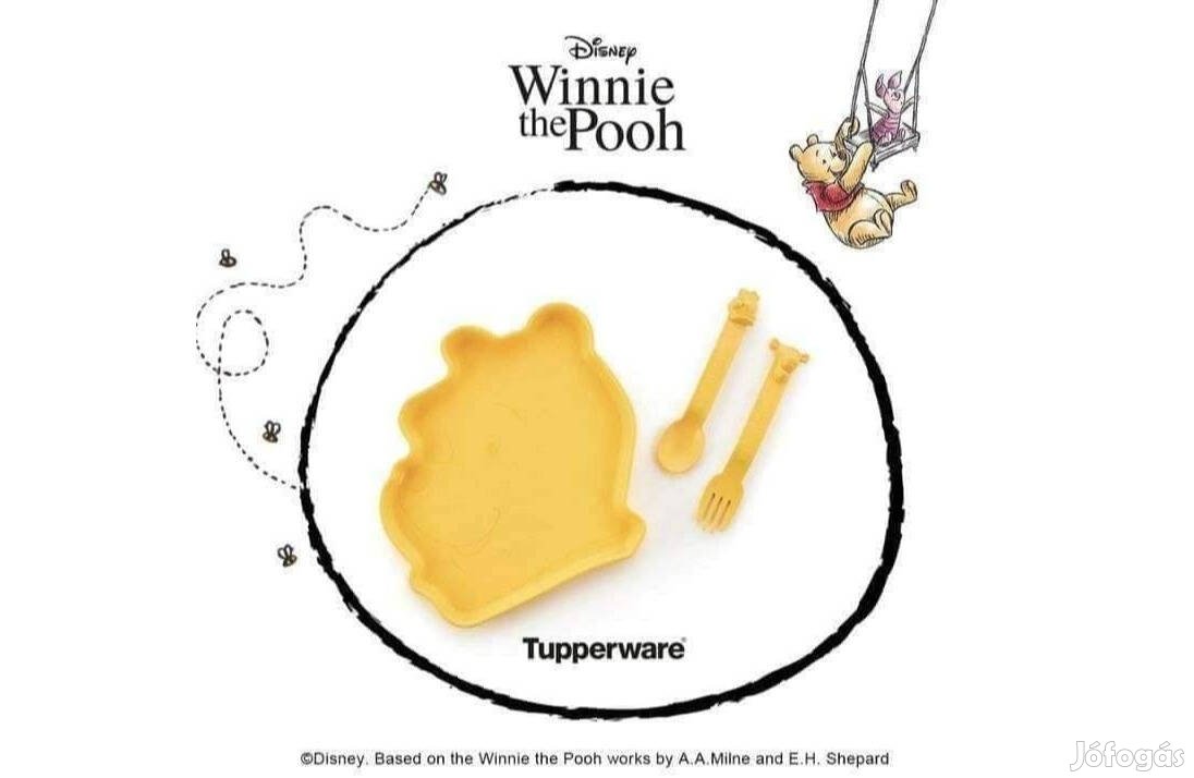 Tupperware Disney Szett- Winnie Pooh tányér és evőeszköz