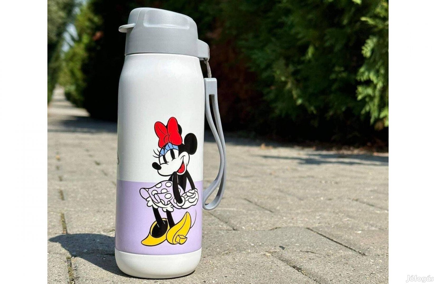 Tupperware Minnie egeres duplafalú szívószálas palack Új