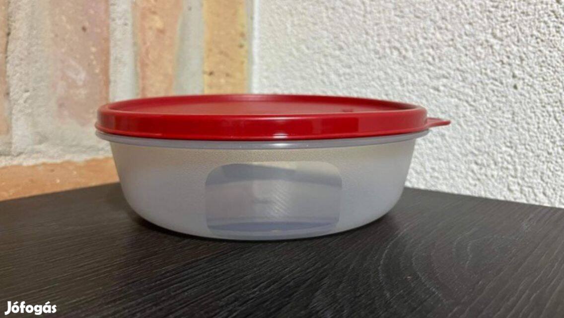 Tupperware átlátszó friss tál piros tetővel 1l Új, akciós