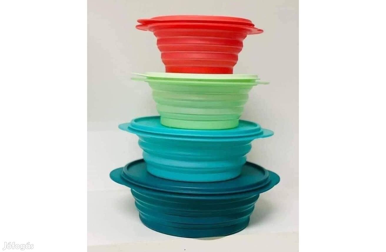 Tupperware flexi, összecsukható tál szett 4db Új, akciós